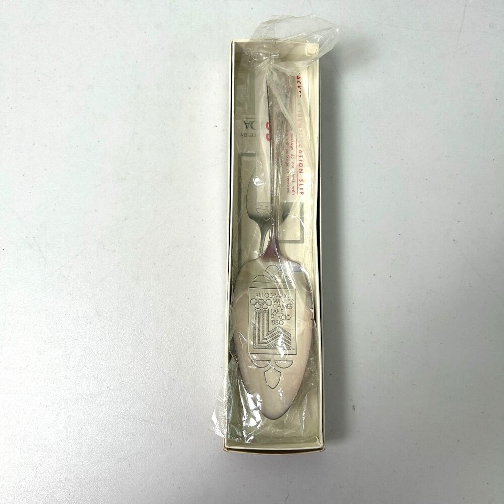 1980 XIII Winter Olympics Lake Placid Official Silver Plated Server Oneida